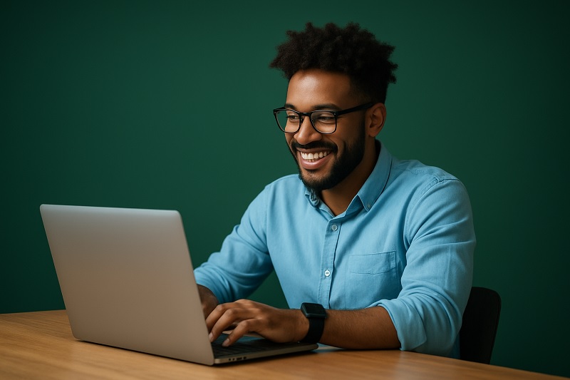 Pessoa utilizando agente de IA